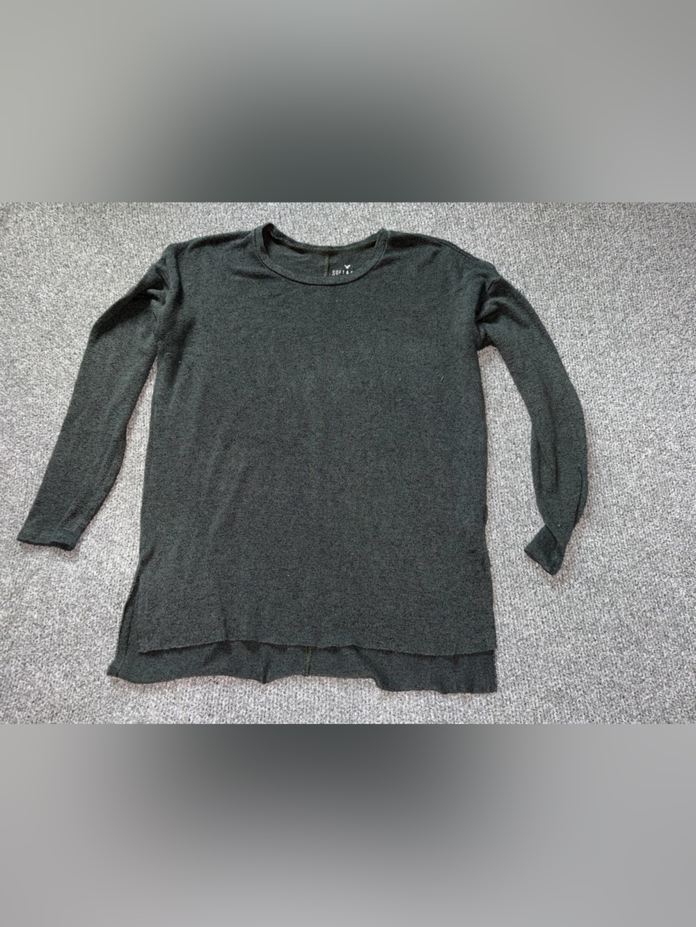 American Eagle Outfitters Women's Crewneck Lightweight Sweater - Dark Green